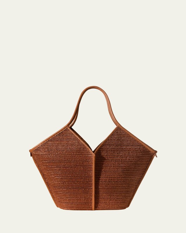 Calella Raffia & Leather Tote Bag